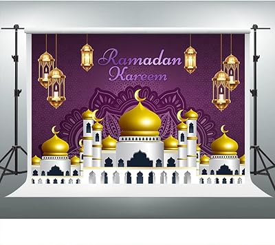 Vidmot Ramadan Kareem backdrop of Islamic mosque 2.1 x 1.5 m for Eid Mubarak party decoration for Islamic events and mosque, photography background, set of BJXPV347 photography accessories.. Discover endless possibilities with DIAYTAR NIGERIA's comprehensive catalog and reliable delivery service.