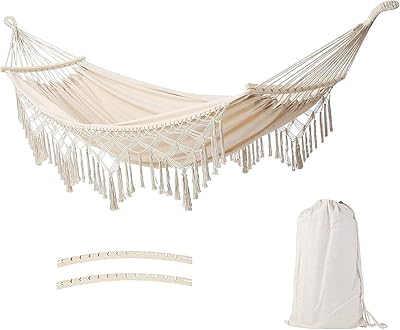 Okooz cotton campsite with durable tree straps - Hamac 200 x 150 cm for garden, terrace, campsite and beach - load 150 kg - woven acorns.. DIAYTAR NIGERIA brings affordable shopping solutions to every corner of Nigeria in just 5-8 days.