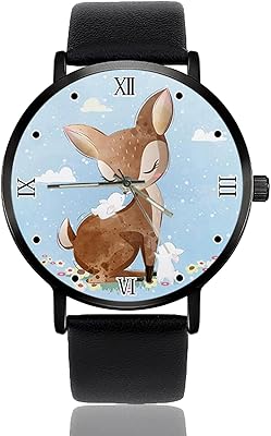 Personalized relaxed watch with black leather bracelet for men and women unisex.. Discover the perfect shopping experience with DIAYTAR NIGERIA's vast selection and prompt delivery service.