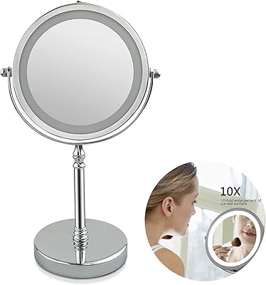 Voloco 10x magnifying mirror with lights, slightly enlightened makeup mirror 10x, 360 degree rotary HD mirror with shiny chrome finish.. Everything you need is just a click away with DIAYTAR Nigeria — shop now and receive your order in days.