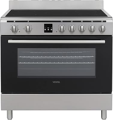 Vestel ceramic stove, 5 burners, oven and electric grill, silver color, size (90 x 60) cm, model F96MV05X - Full two -year warranty... Unlock endless possibilities with DIAYTAR NIGERIA's affordable marketplace and reliable delivery service.