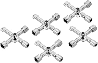 Patekiel multifunction universal cruciform key, 5 pieces in zinc alloy, 4 lanes, cross -keys/squares for plumbing valve and electrical cabinet, silver.. Why shop anywhere else? DIAYTAR Nigeria has it all, at prices you’ll love.
