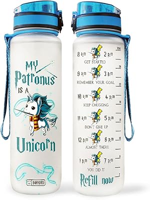 64 Hydro bottle of motivation water 1 liter of 32 ounces with time markers, unicorn pattern Patronus, my patronus is a unicorn, for lovers of unicorn - HRL1708025.. Discover endless possibilities with DIAYTAR NIGERIA's extensive product range and affordable shipping.