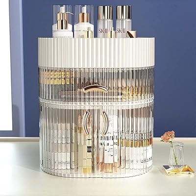 Storage organizer for Narcissus office cosmetics, anti-dust multilayer, large capacity makeup organizer for lotion, perfume, skin care, lipstick (white).. DIAYTAR NIGERIA: Bringing quality products to every Nigerian home at prices everyone can afford.
