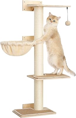 Cat wall scratch with hammock, chat wall shelf with suspended ball, sisal poles in natural solid wood for interior kittens.. Why shop anywhere else? DIAYTAR Nigeria has it all, at prices you’ll love.