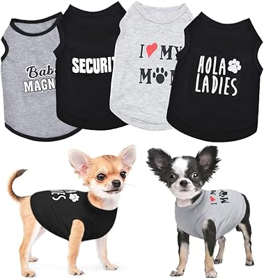 4 pieces chihuahua dog clothes shirt for small dogs boys summer clothes for small animals yorkie teacup puppies for very small dogs (black, xs).. DIAYTAR NIGERIA: Simplifying access to thousands of products with affordable nationwide shipping.