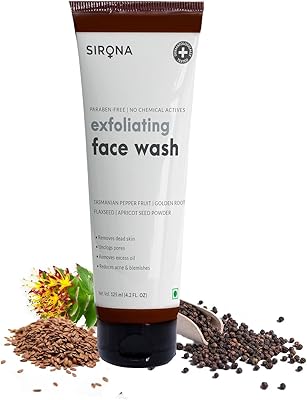 Washing face natural exfoliating sirona - 230 ml with apricot, flax seed extracts and peppermint oil, does not contain any chemicals - helps to fight against imperfections, fights acne, does not dry (pack of 1).. Discover the joy of choice with DIAYTAR NIGERIA's extensive selection and budget-friendly shipping.