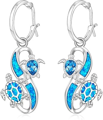 Earrings Turtle Earrings Earrings Women Turtle For Silver Sterling Sterling Symbol Bleue Wedding Turtle Summer Earning Hawiii Ocean Pets in Pets Gifts, Sterling Silver, Cubic Zirconia.. DIAYTAR NIGERIA: Where shopping is affordable, selection is vast, and delivery is always reliable.