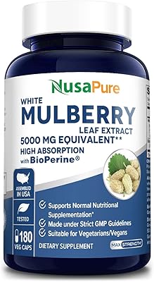 Extract from white mulberry leaf nosapur 5000 mg 180 vegetarian capsules (vegetarian, with bioperin).. Join the movement — fast, affordable shopping only at DIAYTAR Nigeria.