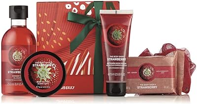 Collection Strawberry Essentials from The Body Shop - Fruit flavored candy box, gift boxes, Strawberry collection.. With DIAYTAR Nigeria, your wishlist becomes reality, fast.