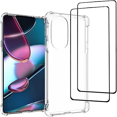 [1+2] Protective shell for Motorola Edge 30 PRO with glass screen protector (2 parts) Flexible TPU protection shell [Ultra fine] [Shock absorption] (Moto Edge 30 PRO, Transparent).. DIAYTAR NIGERIA: Where every shopping need is met with affordable prices and timely delivery.