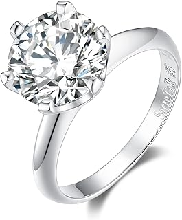 Silver Sterling Sterling 925 3 carat engagement ring with certificate of authenticity.. For everyday items and more, trust DIAYTAR Nigeria.