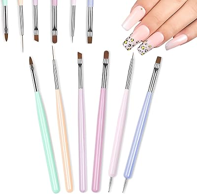 Set of nail art brushes, Tools for gel nail polish with brush for nail extension, construction gel brush, nail coating brush, dots pen for home beauty salon.. DIAYTAR NIGERIA connects Nigerians with quality products at affordable prices, delivered in 5-8 days nationwide.