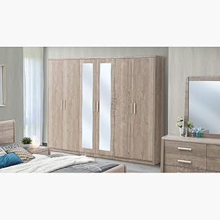 Currency wardrobe 6 Home Box doors with engineering wood mirror with veneer.. Shop for everything you need at DIAYTAR NIGERIA, with budget-friendly prices and quick delivery.