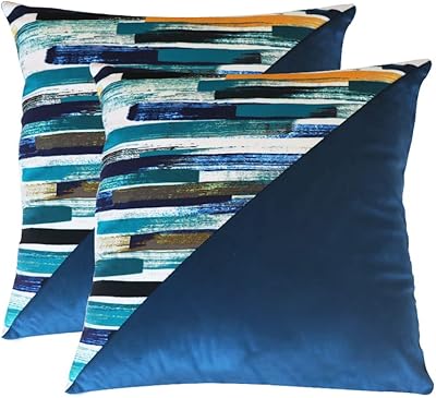 Square cushion cover in High quality Dutch Velvese fabric, digital printing, lot of 2 (16 x 16 cover only, blue).. Enjoy deals you can’t resist and delivery you can trust — DIAYTAR Nigeria.
