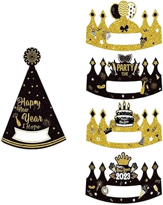 Happy New Year's celebration hats, conical hat in black and gold hot paper for New Year's New Year's New Year's Eve 2023 New Year's Eve supplies.. Discover the perfect shopping balance at DIAYTAR NIGERIA with competitive prices and prompt delivery.