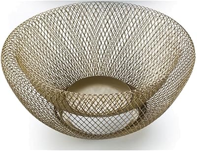 YNTIME LAUX BASK, Woven wire wire, hollow storage basket for fruits and vegetables, elegant round picnic tray, bread dishes, versatile drying (color: gold).. Shop from Nigeria's largest product selection at DIAYTAR, with budget-friendly prices and swift delivery.