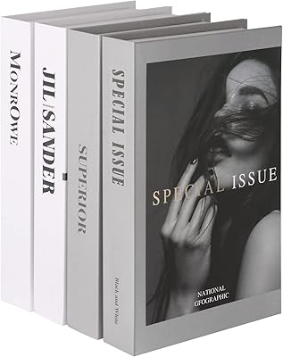 4 pieces of False Book Decoration - Modern decorative cardboard cover set for interior decoration set of false book display book for desk, bar, coffee table, rustic shelf (gray).. Experience the power of choice with DIAYTAR NIGERIA's extensive catalog delivered within the week.
