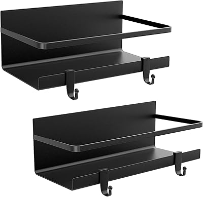 JMY-UAA Solid magnetic spice shelf with 8 removable hooks, perfect for storage of spices and a space saving for the refrigerator and small kitchen to contain pots and spice bottles.. Looking for great deals without compromising on quality? DIAYTAR Nigeria brings you thousands of top products at affordable rates, delivered straight to your doorstep.