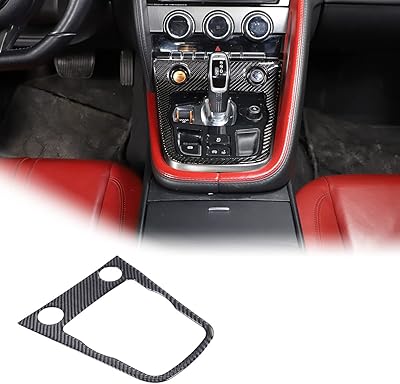 Jungkoku flexible carbon fiber carbon carbon gear change sticker for Jaguar F-Type 2013-2022 (style A, Black).. DIAYTAR NIGERIA: Where every Nigerian finds affordable products delivered within the week.