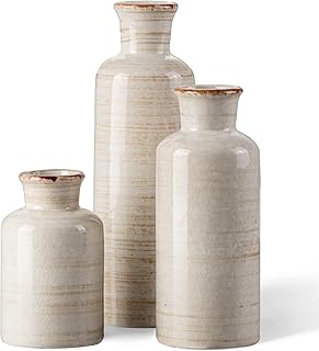 Set of ceramic vases The White Shop - 3 small vases, rustic interior decoration, modern farm decoration; Perfect decoration for shelf, table decoration, library, shelf, entrance - multicolored (white, 3).. DIAYTAR NIGERIA: Connecting Nigerians with their needs through our affordable and diverse marketplace.