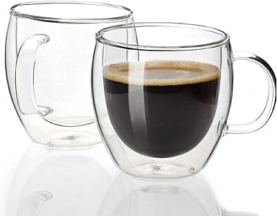 Double-walled glass cups Pescador with handle, isolated coffee cup, set of transparent tea cups, perfect for espresso, latted, hot drinks and wine, washable in the dishwasher (2 rooms, 150 ml).. Get more for less on DIAYTAR Nigeria — Nigeria’s favorite e-commerce platform.