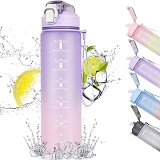 Water bottle 1L / 32oz with Motivation Time Marker Slash Tree Sports Bottles without BPA Sports For Children Fitness Gym Outdoor Sports Sports and Waterproof Exercise (purple and pink).. DIAYTAR NIGERIA: Bringing quality products to every Nigerian home at prices everyone can afford.