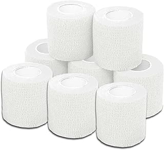 SADAGA SPORTS TAPE, self-adhesive cohesive bandage strip for adhesion, lifting, wrist support, weightlifting, climbing, crossfit, training (8 rollers, white).. DIAYTAR NIGERIA brings retail convenience to your screen with affordable prices and dependable shipping.