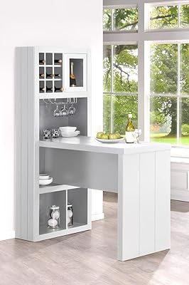 Danube Home Hoover bar table | Durable bar table support, modern furniture for living room, dining room and entertainment space L80.5 x L143 x H198 cm - White.. DIAYTAR NIGERIA delivers what matters - quality, affordability, and prompt nationwide shipping.