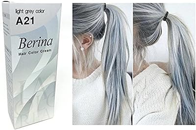 Permanent dye cream for Berina A21 Light Gray Silver for Unisex - Punk style.. DIAYTAR NIGERIA transforms online retail with our affordable platform and dependable shipping service.