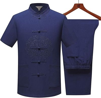 Tai chi clothes for men, traditional Chinese dress with light language, kung fu chinese hanfu, long -sleeved cotton shirt, blue, xl.. DIAYTAR NIGERIA: Where shopping is easy, prices are low, and delivery is just days away.