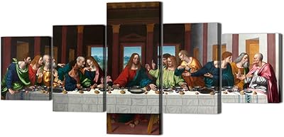 Painting on canvas The Supper For the 5 Modern 5 -room living room.. DIAYTAR NIGERIA: Redefining e-commerce with affordable prices and reliable nationwide shipping.