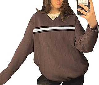 Striped V -neck oversized widening Women ample Y2K relaxed Women.. DIAYTAR NIGERIA: Revolutionizing accessibility to quality products at budget-friendly prices across Nigeria.