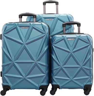 Set of luggage with rigid rollers in ABS para John, 3 pieces, blue.. Join millions of satisfied shoppers using DIAYTAR Nigeria every day.