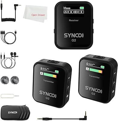 Sinco Lavalier Microphone G2-A2 2.4g microphone microphone lavalier for smartphone, table, digital reflex camera, real-time surveillance, youtube (G2-A2).. DIAYTAR NIGERIA: Creating access to affordable products for every Nigerian with our swift delivery service.