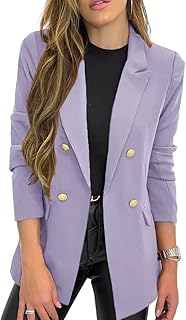 Decreeed blazer jacket for long -sleeved women, reverse and pimples, plain color.. Shop from anywhere in Nigeria and receive your DIAYTAR purchases at affordable prices within a week.