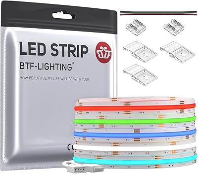 BTF-Lighting FCOB COB RGB RGB LED LED LED High Intensity 840 LED/M 16.4 Feet DC24 V 10 mm LED Width with changing color for bedroom, kitchen, interior interior decoration.. DIAYTAR NIGERIA brings the market to your screen with thousands of affordable products delivered to your door.