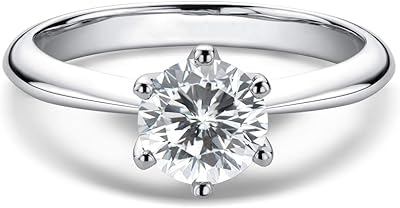 Woaini Moissanite ring 0.5-3 carats, Sterling Sterling Silver Ring Platinum for women, engagement, count, wedding, metal, Moissanite.. DIAYTAR NIGERIA: Where every shopping need is fulfilled with affordable prices and nationwide shipping.