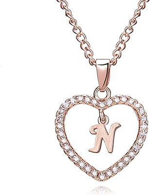 Necklace initial letter A-Z in pink gold with crystal rhins rhinestones jewelry accessories.. Experience retail satisfaction with DIAYTAR NIGERIA's comprehensive platform and prompt shipping service.