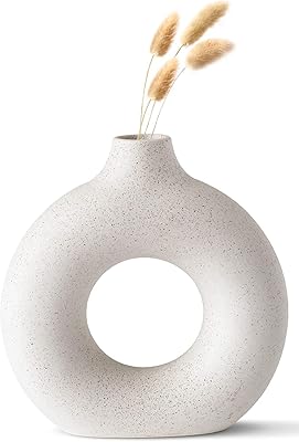 Vases in ceramic interior decoration round pampe pampas shaped buffet crystal for living room.. DIAYTAR NIGERIA: Where every shopping need is met with affordable prices and reliable 5-8 day delivery.