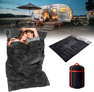 Double thickness sleeping bag with 2 pillows, light and waterproof sleeping bag for 2 people, adults, adolescents, truck tent, sleeping mat, camping backpack, GT hike.. Your trusted e-commerce destination, DIAYTAR NIGERIA offers extensive variety with reliable shipping.