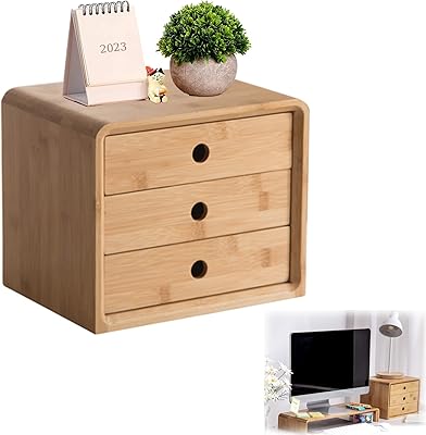 Office organizer with 3 drawers, bamboo office drawer organizer for desktop supplies, can contain invoices, files, a stationery storage organizer, 25.5 x 20 x 21.5 cm.. From Lagos to Kano, DIAYTAR Nigeria delivers across Nigeria in days.
