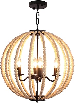 Luster in Wood Pearls Onenio Boho 4 Lights Modern pendant.. Be part of Nigeria’s most trusted online shopping experience — DIAYTAR Nigeria.