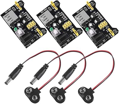 ALAMSCN 3.3V 5V MB102 Sweatless power module with 9V Power cable 9V Battery pliers Jack male 2.1 x 5.5 mm for Arduino (3).. DIAYTAR NIGERIA combines the largest product selection with affordable prices and reliable delivery.