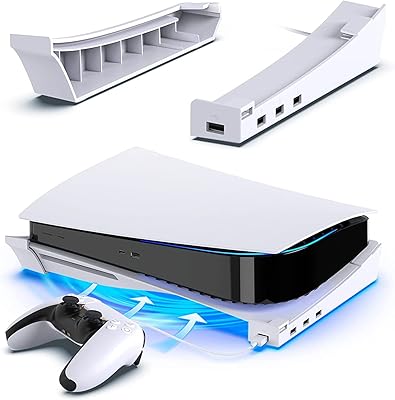 Horizontal support for PlayStation 5/PS5 console with 4 -port USB hubs, Improved basic skate patin accessories for PlayStation 5 disk and digital edition, 3 load port extensions and 1 USB 2.0 data port.. With DIAYTAR Nigeria, shopping online is easy, affordable, and fast.
