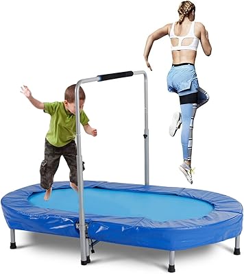Interior trampoline for children and adults with adjustable handle, mini double trampoline for children's jump exercises, capacity up to 100 kg.. DIAYTAR NIGERIA combines affordability, variety, and convenience with nationwide delivery services.