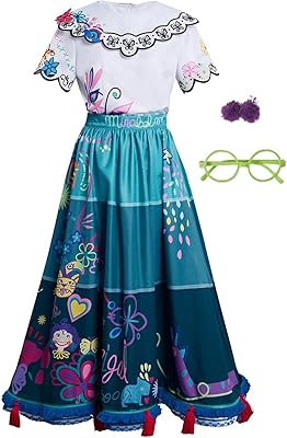 Mirabelle costume dress for women, Madrigal Mirabelle Costume for adults, shirt and skirt with glasses and earrings.. Your favorite brands are just a click away on DIAYTAR Nigeria.