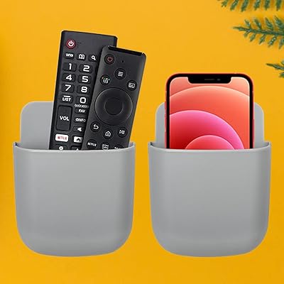Set of 2 supports for TV remote control, 2022 upgrade, wall holder/Stylo gate, mobile phone support with adhesive, bedside shelf, gray.. Be part of Nigeria’s most trusted online shopping experience — DIAYTAR Nigeria.