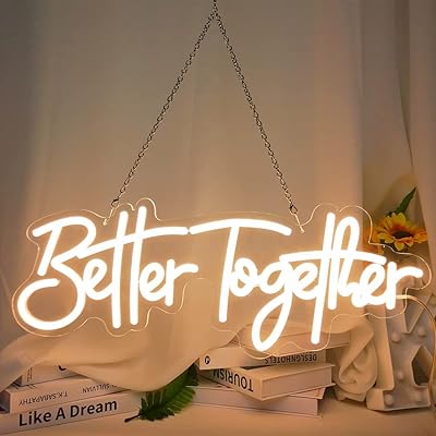 Better Together'BetTher Together Néon Signs for Wedding, Valentine's Day, Birthday, Engagement Day, Birthday, LED Wall Decoration with Variable Intensity 56 x 23 cm (Peter Swither).. Enjoy low prices, wide selections, and reliable delivery with DIAYTAR Nigeria.