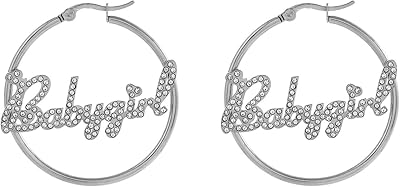 Creole earrings in stainless steel with personalized name for baby girl, personalized jewelry.. Shop like never before with DIAYTAR NIGERIA's comprehensive marketplace and budget-friendly shipping.